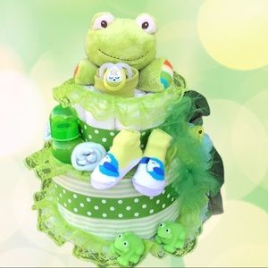 Frog Diaper Cake. Baby Shower Gift